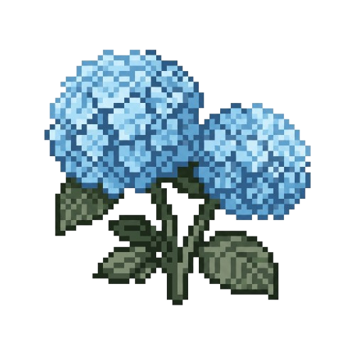 Hortensia en pixel art