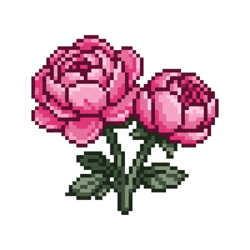 Peonía en pixel art